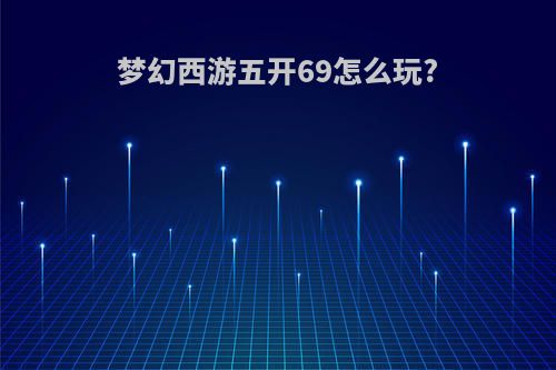 梦幻西游五开69怎么玩?