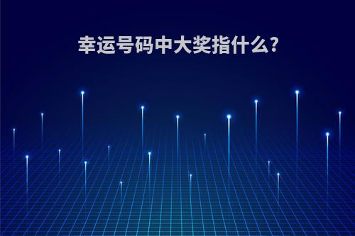 幸运号码中大奖指什么?