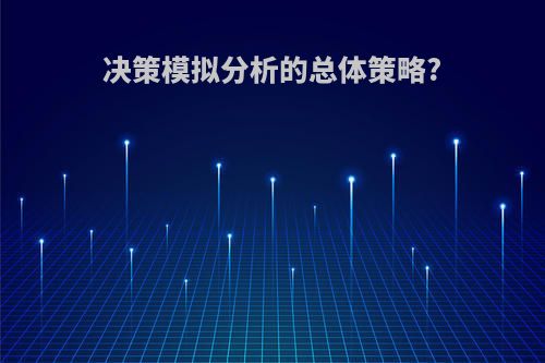 决策模拟分析的总体策略?