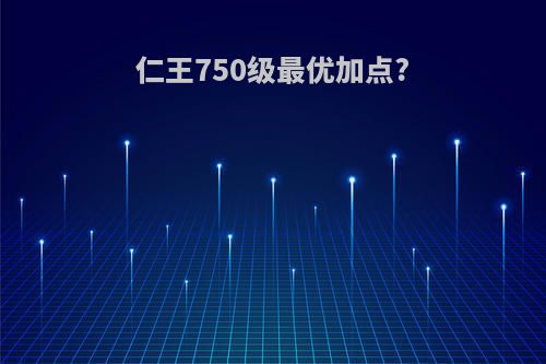仁王750级最优加点?