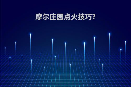 摩尔庄园点火技巧?
