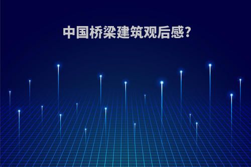 中国桥梁建筑观后感?
