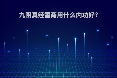 九阴真经雪斋用什么内功好?