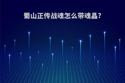 蜀山正传战魂怎么带魂晶?