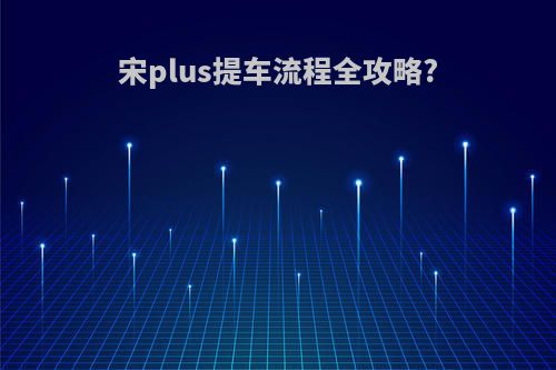 宋plus提车流程全攻略?