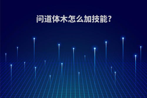 问道体木怎么加技能?