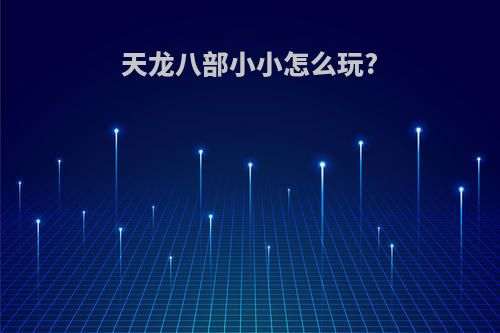 天龙八部小小怎么玩?