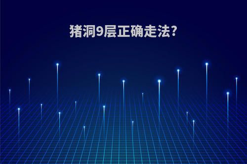 猪洞9层正确走法?