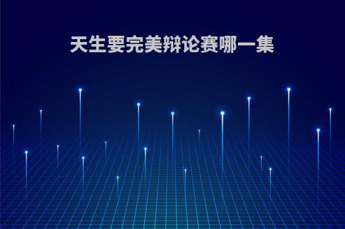 天生要完美辩论赛哪一集