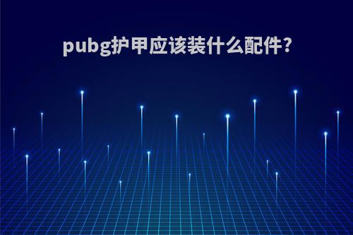 pubg护甲应该装什么配件?