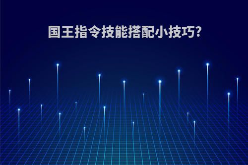 国王指令技能搭配小技巧?