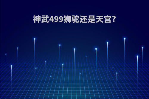 神武499狮驼还是天宫?
