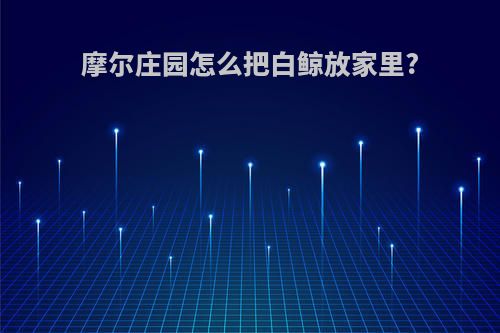 摩尔庄园怎么把白鲸放家里?