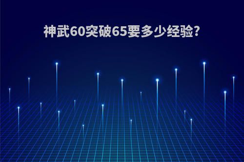 神武60突破65要多少经验?