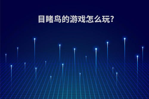 目睹鸟的游戏怎么玩?
