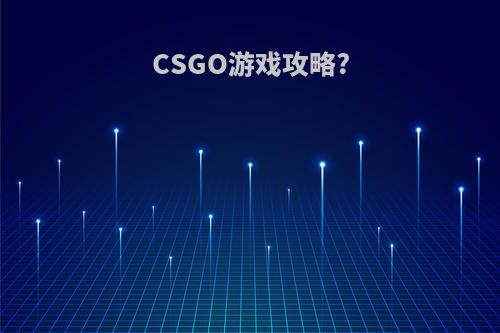 CSGO游戏攻略?
