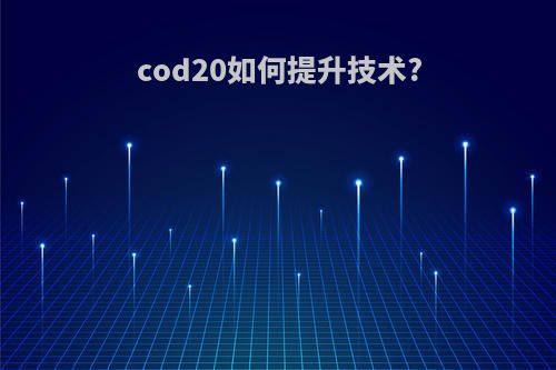 cod20如何提升技术?