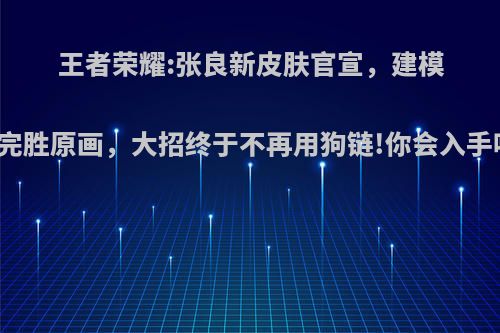 王者荣耀:张良新皮肤官宣，建模师完胜原画，大招终于不再用狗链!你会入手吗?