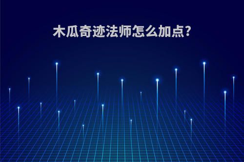 木瓜奇迹法师怎么加点?