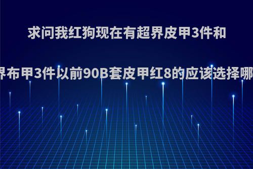 求问我红狗现在有超界皮甲3件和超界布甲3件以前90B套皮甲红8的应该选择哪套?