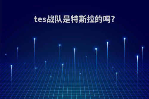 tes战队是特斯拉的吗?