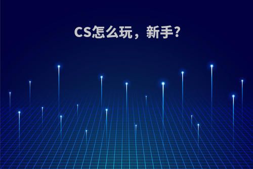 CS怎么玩，新手?