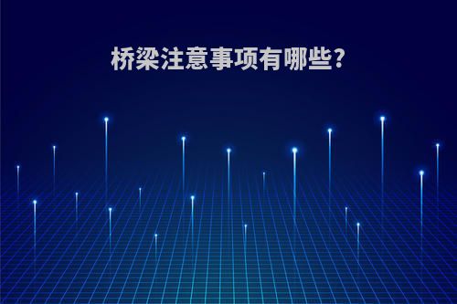 桥梁注意事项有哪些?